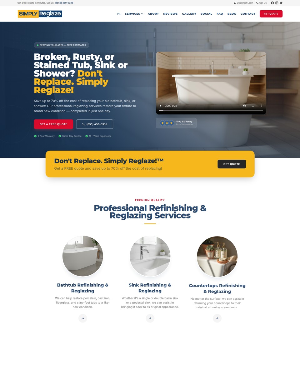 Simply Reglaze website