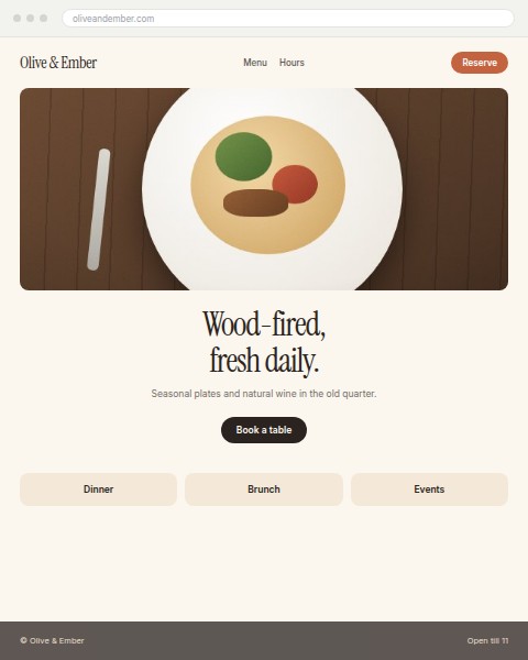 Restaurant website concept